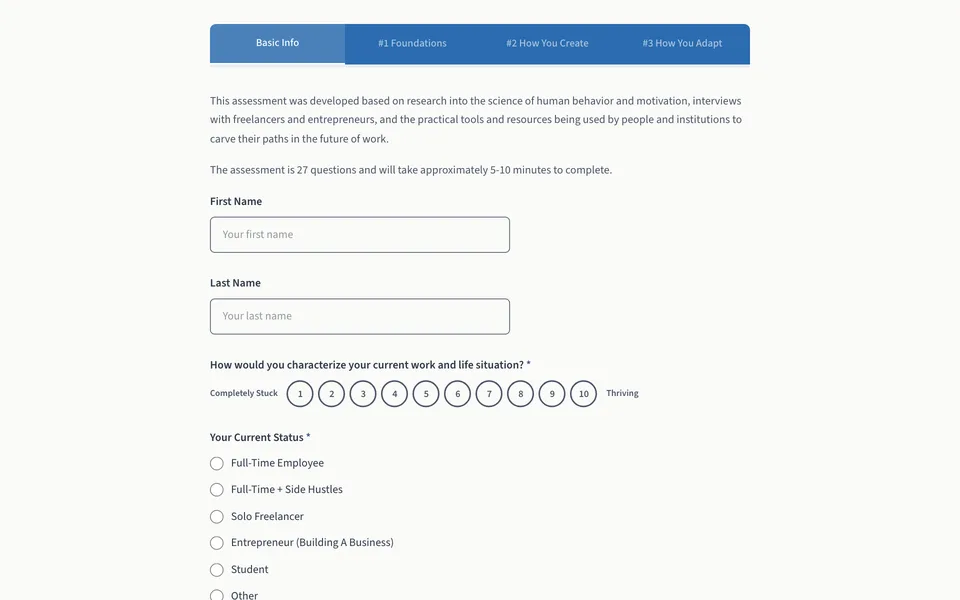 Future of Work Mindset Assessment preview