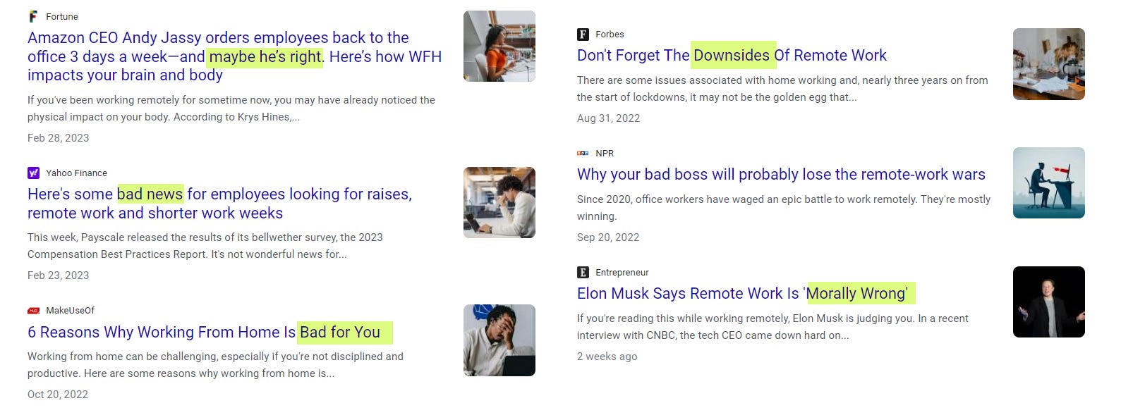 “We must get everyone back to a 1990s-style commute!”