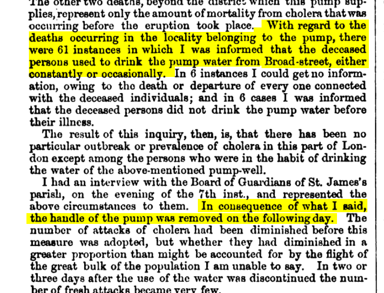 John Snow letter about the Broad Street pump